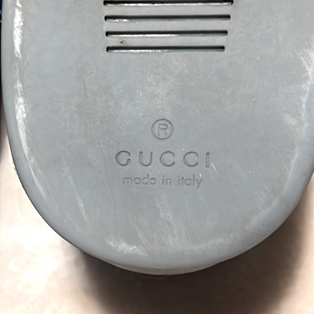 GUCCI 👟 RARE CODA BLUE SATIN LEATHER RHINESTONE CRYSTAL HIGH-TOP SNEAKERS 8.5 - Picture 13 of 15